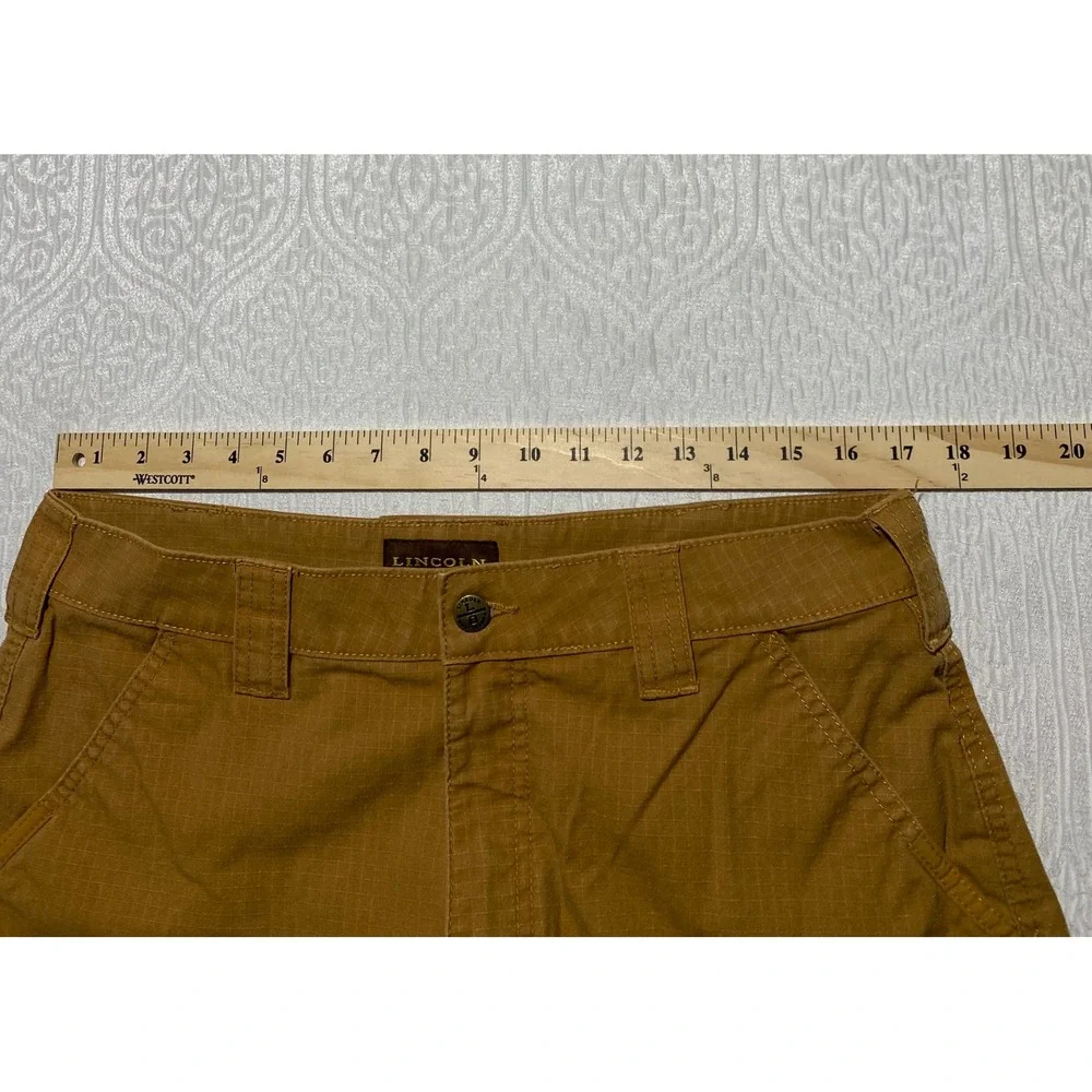 Lincoln‎ Outfitters Workwear Mens Brown Ripstop Cargo Shorts Size 34